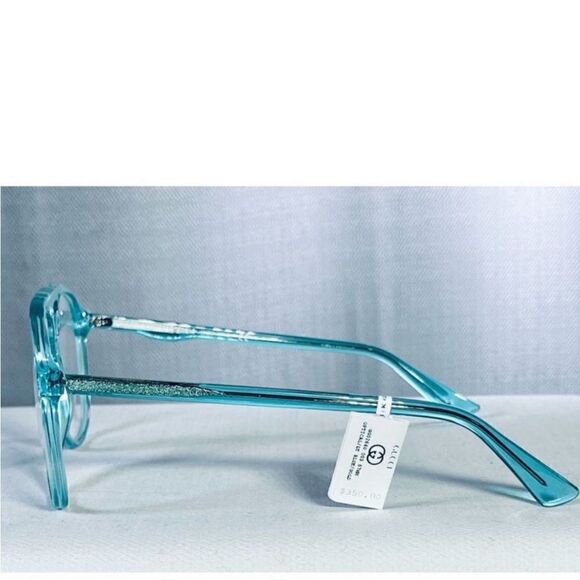 Gucci Translucent Baby Blue & Gold Optical Rx Aviator Eyeglasses - Picture 7 of 9